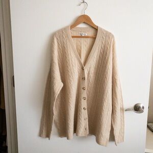 Reformation cable knit Giusta Oversized Cashmere Cardigan